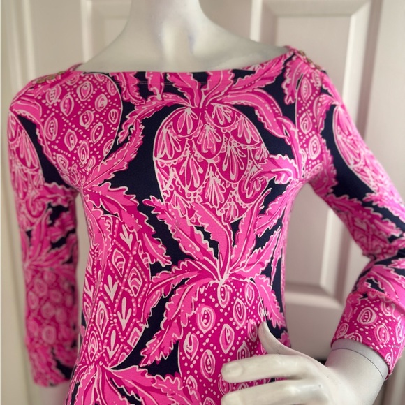 Lilly Pulitzer Sophie Dress Stretch Coco Safari Pineapple Print Size Small. - Picture 4 of 12